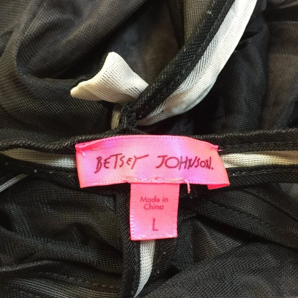 Betsey Johnson Intimates Nightgown Dress Womens Sz L Black Pink Layered Vintage - Picture 10 of 16